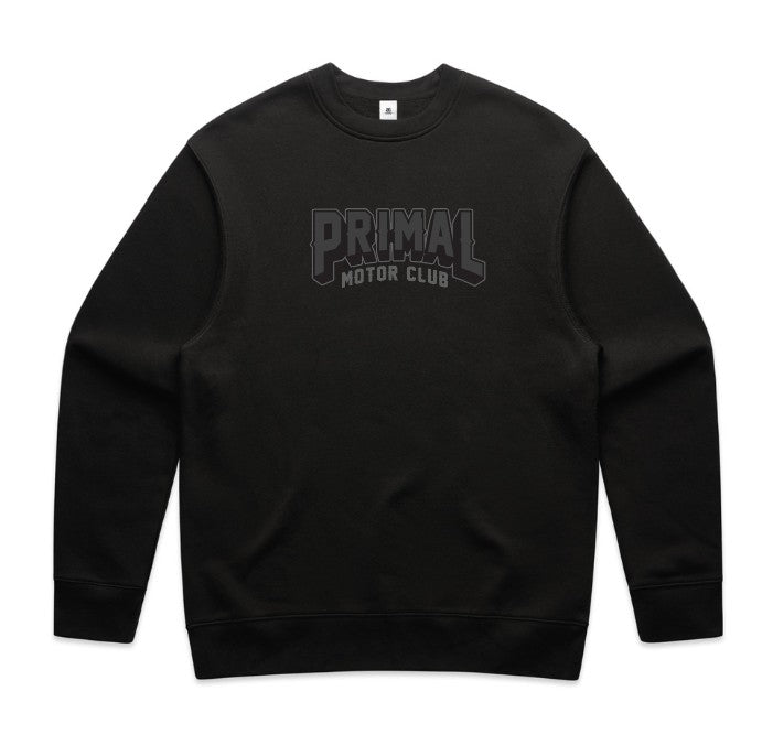 Primal Motor Club Crew Neck - Black - PRE-ORDER