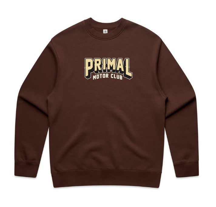 Primal Motor Club Crew Neck - Brown - PRE-ORDER