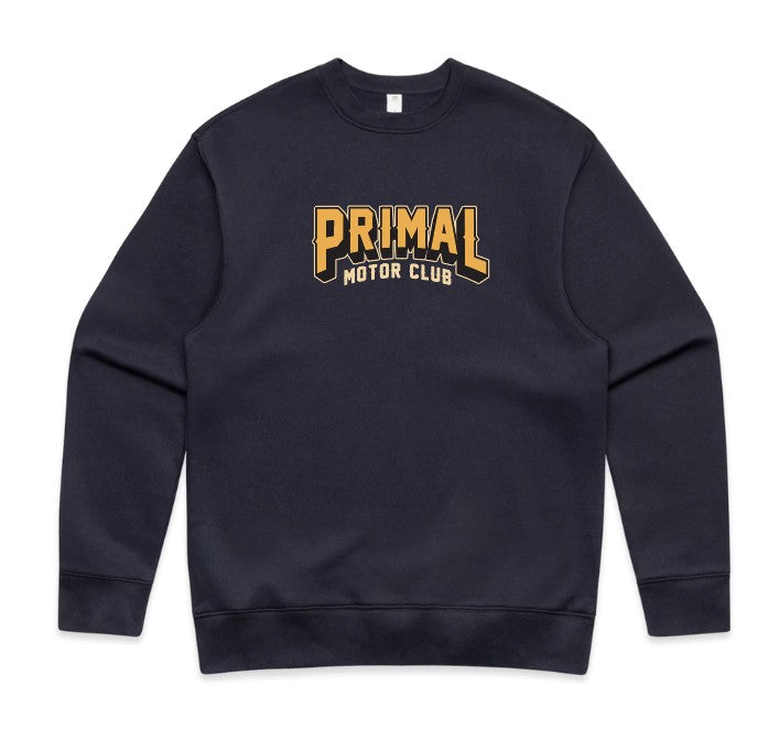 Primal Motor Club Crew Neck - Navy Blue - PRE-ORDER